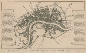 Plan de la ville et des faubourgs de Londres fortifiés par ordre du Parlement en 1642 et 1643