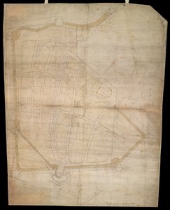 Plan des fortifications de la ville de Portsmouth, vers 1545-1546