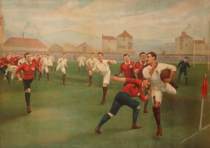Une rare impression de Angleterre contre Pays de Galles. 5 janvier 1895, à Swansea