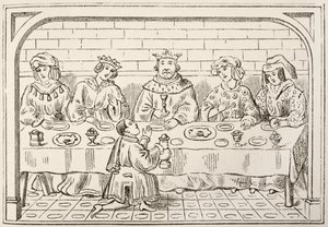 Un banquet royal, extrait de The National and Domestic History of England par William Hickman Smith Aubrey (1858-1916) publié à Londres, vers 1890 - English School