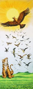 Scène du conte populaire Le roi des oiseaux - English School