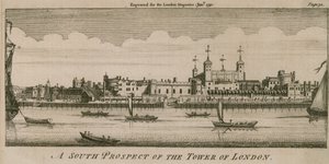 Une perspective sud de la Tour de Londres - English School
