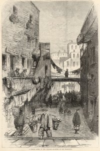 Une scène de rue dans le quartier chinois de San Francisco - English School