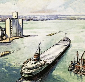 Un pétrolier naviguant sur le lac Michigan - English School