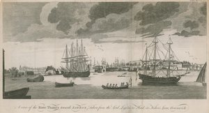 Vue de la Tamise vers Londres, prise de la tête de Lord Ligonier dans Fishers Lane, Greenwich