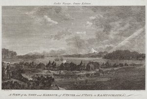 Vue de la ville et du port de Saint-Pierre et Saint-Paul au Kamtchatka
