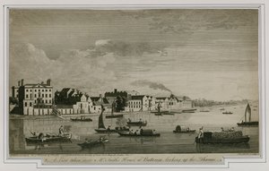 Vue prise près de la maison de M. Smith à Battersea, regardant vers la Tamise - English School