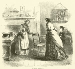 Une visite de condoléances (gravure) - English School