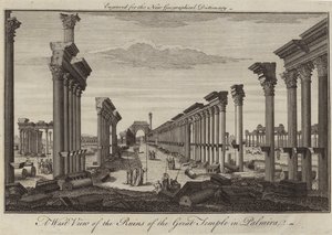 Vue ouest des ruines du Grand Temple à Palmyre - English School