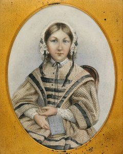 Jeune Florence Nightingale dans un cadre ovale - English School