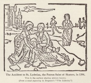 Accident de Sainte Lydwina, patronne des patineurs, en 1396