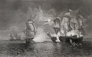 Action entre Bonhomme Richard et le Serapis, 23 septembre 1779 (gravure)