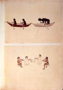 Les aborigènes pêchant, des 
