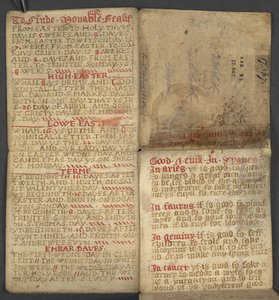 Almanach, contenant table des lettres dominicales et des nombres d