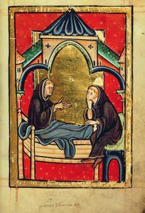 Add 39943 f.21 Boisil, prieur de Cuthbert à Melrose, sur son lit de mort, de 