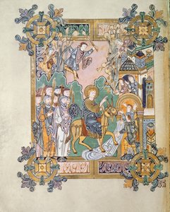 Entrée à Jérusalem, du Bénédictional de St. Aethelwold, Winchester, c.980