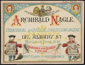 Publicité pour Archibald Neagle, agent publicitaire - English School