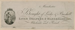 Annonce pour Bought of Locke & Bushell, Manchester - English School