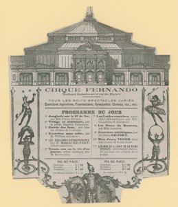 Publicité pour le Cirque Fernando - English School