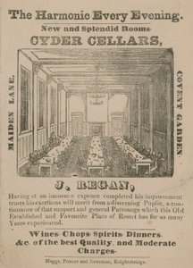 Publicité pour Cyder Cellars, Maiden Lane, Covent Garden