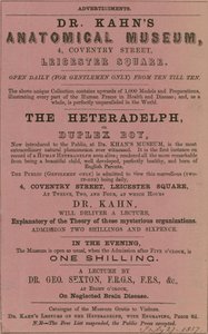 Publicité pour le Musée Anatomique du Dr Kahn - English School