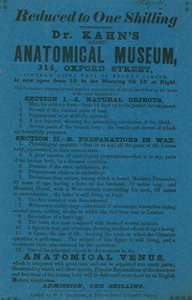 Publicité pour le Musée anatomique du Dr Khan