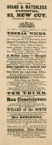Annonce pour la grande et orientale promenade et exposition de Ferguson, 32 New Cut, Lambeth, Londres - English School