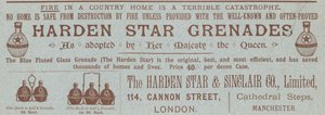 Publicité pour les grenades Harden Star - English School