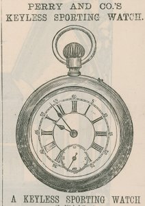 Publicité pour la montre de sport sans clé de Perry & Co - English School