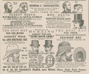 Publicité pour Robert Heath, chapelier de la famille royale