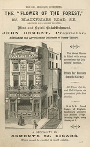 Publicité pour The Flower of the Forest, 123 Blackfriars Road, Londres - English School