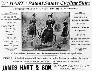 Publicité pour la jupe de sécurité brevetée Hart, vers 1897 - English School