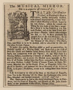 Publicité pour le Miroir musical - English School