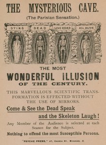 Publicité pour La Caverne mystérieuse, la sensation parisienne - English School