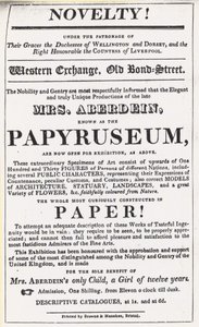 Publicité pour une exposition du Papyruseum - English School
