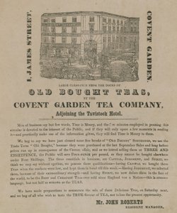 Publicité pour les vieux thés achetés de la Covent Garden Tea Company - English School