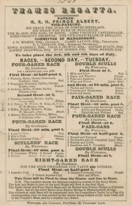 Annonce pour la régate de la Thames, 1843 - English School