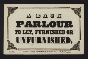 Annonce : Un salon arrière à louer, meublé ou non meublé - English School