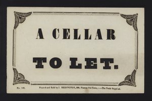 Annonce : Une cave à louer (type) - English School