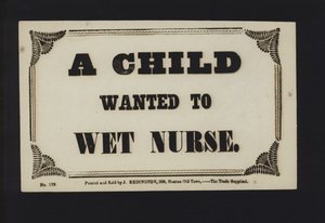 Annonce : Un enfant recherché pour allaiter (type) - English School