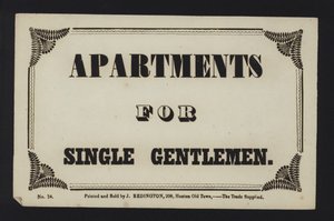 Annonce : Appartements pour hommes seuls (type) - English School