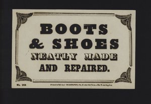 Annonce : Bottes et chaussures fabriquées et réparées avec soin (type) - English School