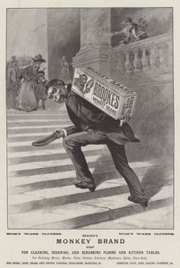 Publicité, savon de Brooke, marque Monkey (gravure)