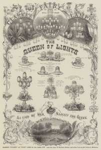 Publicité, lampes féeriques de Clarke - English School