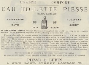 Publicité, Eau de Toilette Piesse - English School