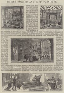 Publicité, meubles de Messers Howard et Sons (gravure) - English School