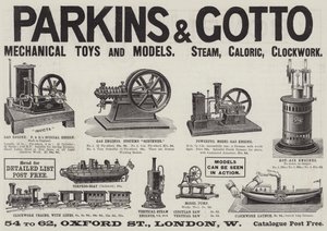 Publicité, Parkins et Gotto (gravure) - English School