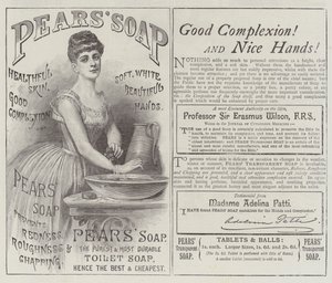 Publicité, savon Pears (gravure)