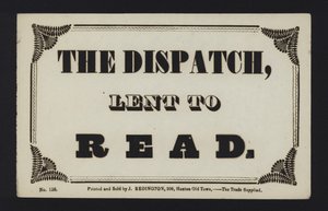 Annonce : Le Despatch prêté à lire (type) - English School