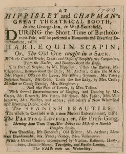 Publicité pour la foire de Bartholomew - English School